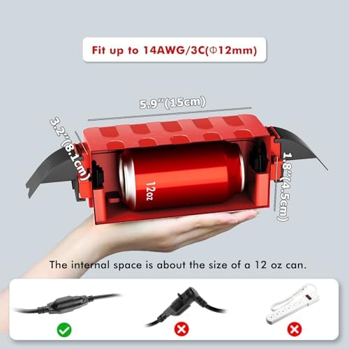 Flemoon Small Outdoor Electrical Box, IP55 Waterproof Extension Cord Cover - Image 2