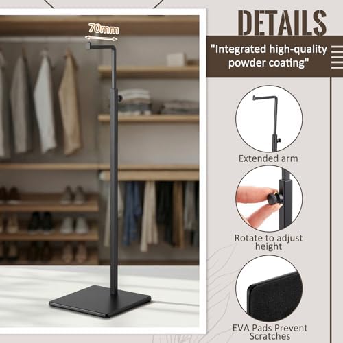 Wenqik 6 Pcs Purse Hanger Rack Showing Bags, Handbag Display Stand, for Purses and Wreath, Adjustable Hook Stand for Tabletop, Closet, Desk, and Retail Use for Vendors, Black - Image 5