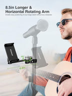elitehood 8.5in Long Arm iPad Mic Stand Holder for Microphone Music Stand - Image 2