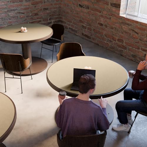 MAIDERN 42 Inch Round Cork & Leather Table Pad Protector, Cuttable Size (36-42 Inch), Trimmable Dining Table Mat, Heat Resistant/Non-Slip Table Cover for Kitchen, Office, or Restauran (Golden) - Image 5