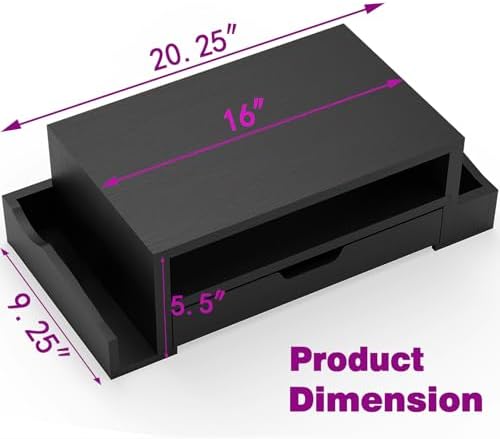 Simple Trending Wood Monitor Stand Riser, Desktop Oraganizer, Black - Image 6