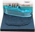 Titanic 3D Memo Pad with Lights, Tear Off Paper Reveal Ship Sticky Note Pad 3D Paper Craft Titanic Notepad DIY Office Home Decoration Gifts by RSLIPIN