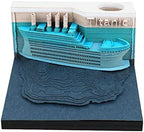 Titanic 3D Memo Pad with Lights, Tear Off Paper Reveal Ship Sticky Note Pad 3D Paper Craft Titanic Notepad DIY Office Home Decoration Gifts by RSLIPIN