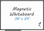 Lockways 36" x 24" Magnetic Whiteboard,Black Aluminum Frame Dry Erase Board for Wall Mount, Office, Classroom, Home, School by Lockways