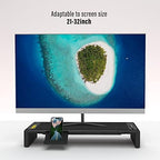 Adjustable Monitor Riser with Drawer & Phone Holder, Foldable Desk Stand - Image 4