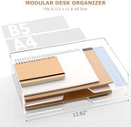 Acrylic Desk Organizer, Stackable Paper Organizer Letter Tray 4-Tier Clear - Image 4