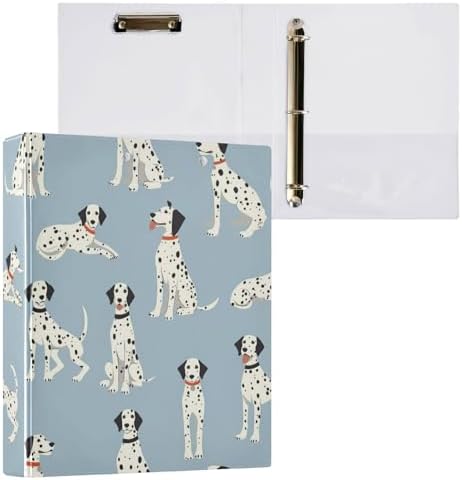 Dalmatian Dog Round Ring Binders 1.5 Inch 3 Ring Binder with Clipboard Holds 200 Sheets Office Home School - Image 2