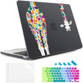 May Chen for M5 MacBook Air 13.6 Inch Case 2026 2025 2024-2022 Release M5 A3449 M4 A3240 M3 A3113 M2 A2681, Plastic Hard Shell Case for MacBook Air 13.6" with Retina Display, Black Colorful Giraffe by MayChen