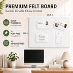 Felt Bulletin Board for Wall 36" x 24" Unfolded Size, Frameless Felt Pin Board, Soft Cork Board Alternative for Office, Home Planning, Notes, Photos & Wall Decor, Foldable Shipping, Easy Install - Image 2