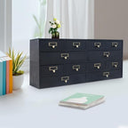 4-Piece Desktop Drawers Stackable Wood Desktop Cabinet with 3 Drawers Tabletop Storage Organization Box Drawer Cabinet for Bedrooms, Offices, Dormitories, Kitchens (Black) - Image 2