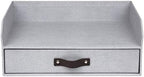 Bigso Box of Sweden Walter Letter Tray for A4 or Letter Size Documents - Paper Tray Organizer for Desk with Storage Drawer and Stable Rubber Feet - 13.1in x 10in x 5.2in - Ash - Image 3