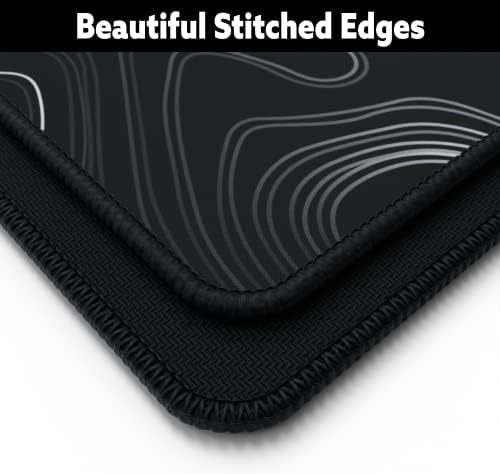 Mega Size Gaming Mouse Pad - Anti Slip Rubber Base - Stitched Edges - Large Desk Mat - 48" x 24" x 0.16" (Mega, Topographic) - Image 4