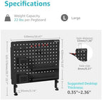 PEGZONE Clamp on Desk Pegboard, 20.4" x 16.5", with 15 Accessories, Black - Image 6