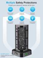 15FT Power Strip Tower Surge Protector, 12 Wide Spaced Outlets, 4 USB - Image 7