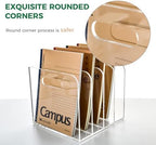 4 Vertical Compartments File Holder, Clear Acrylic Desk Organizer and Storage Bins Holding for Magazines, Binders, Notebooks, Envelopes, Multi-purpose Document Organizer for Home Office - Image 5