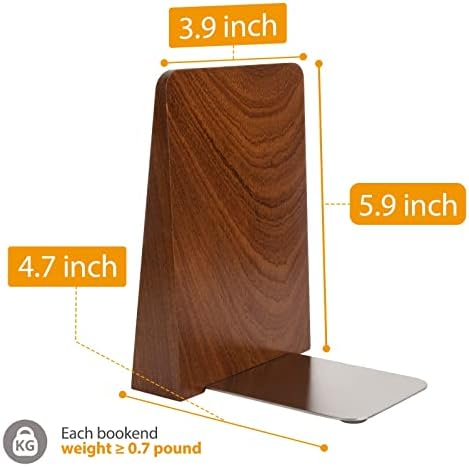 DRELIFAM Wood Handmade Heavy Duty Bookends for Shelves Decorative Book Ends to Hold Books for Office - Image 6