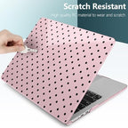 DONGKE for MacBook Air 13 Inch Case M5 2026 M4 2025 M3 M2 2024-2022 A3449 A3240 A3113 A2681, Plastic Hard Shell & Keyboard Cover & Screen Film for MacBook Air 13.6 Inch Case - Black Polka Dots - Image 4