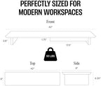 COREMINDED Solid Wood Dual Monitor Stand Riser, 42 Inch Oak Desk Shelf - Image 6