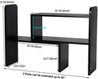 PAG-Mass Desktop Bookshelf Freestanding Wooden Countertop Bookcase Accessories Organizer Display Rack Dorm Desk Storage Shelf - Image 2