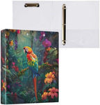 JIPONI 3 Ring Binder Parrot Macaw Tropical 1 Inch Round Binders for Men Women Students, Cute File Organizer for Office Home School - Image 3