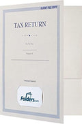 LUXPaper 9" x 12" Tax Return Folders | Two Pocket | Front Card Slit | Natural | 80lb. Cover | 25 Qty by LUXPaper