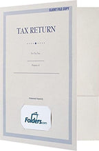 LUXPaper 9" x 12" Tax Return Folders | Two Pocket | Front Card Slit | Natural | 80lb. Cover | 25 Qty by LUXPaper