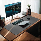 CENNBIE Desk Mat Pad Blotter Protector 47.2" x 19.6", PU Leather Desk Mat Laptop Keyboard Mouse Pad with Comfortable Writing Surface Waterproof (Grey) - Image 3