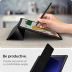Spigen for Galaxy Tab S10 Plus Case (2024), Galaxy Tab S9 Plus Case (2023), Rugged Armor Pro Protective Tri-Fold Cover with Built-in S Pen Holder, Shock-Absorbing Carbon Fiber Design, 12.4 Inch, Black - Image 5