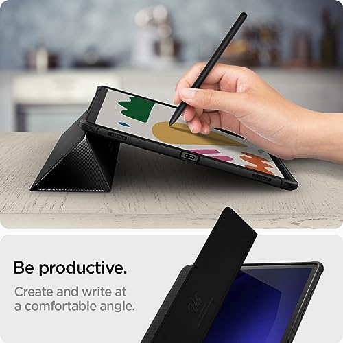Spigen for Galaxy Tab S10 Plus Case (2024), Galaxy Tab S9 Plus Case (2023), Rugged Armor Pro Protective Tri-Fold Cover with Built-in S Pen Holder, Shock-Absorbing Carbon Fiber Design, 12.4 Inch, Black - Image 5