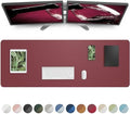 Leather Desk Pad Protector, Mouse Pad, Office Desk Mat, Non-Slip PU Leather Desk Blotter, Large Desk Mat, Waterproof Keyboard Mat for Office/Home/Decor (Burgundy Red, 55" x 17") by AFIING