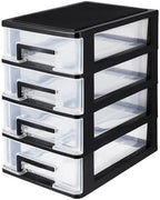 SEWACC 4-layer Plastic Drawers, Portable Storage Drawers Multi-functional Desk Storage Organizer by SEWACC