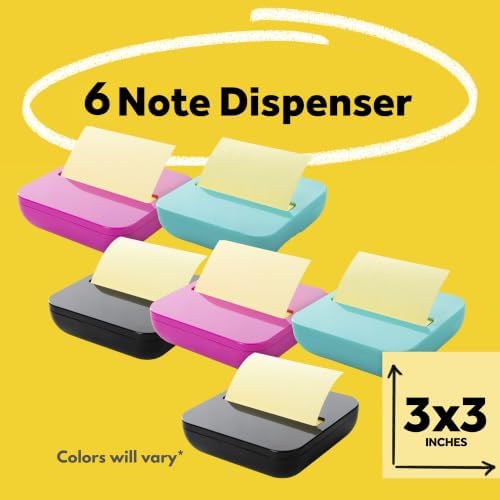 Post-It Pop-Up Note Fashion Dispenser, Assorted Colors (6 Pack) - Image 2