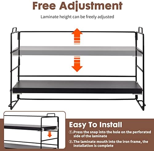 ShellKingdom Desk Shelf Organizer, 3 Tier Desktop Shelves, Adjustable Bookshelf Storage Rack and Office Cubicle Decor for Tabletop, School, Office, Dorm Organization (Black) - Image 7