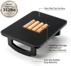 Bamboo Under Desk Foot Rest Foot Stool Rocking Footrest (Black Semicircle) - Image 3