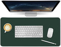 Desk Mat, Waterproof Desk Pad Protector, Eco-Friendly Natural Cork & Leather Double-Sided Office Desk Mat Mouse Pad, Smooth Surface Soft Desk Writing Mat for Office Home Work Game (Green, 35x18Inch) by ELEOPTION