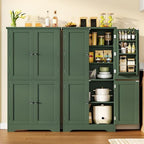 Pantry Cabinet with 4 Doors, Kitchen Storage Cabinet with Door Shelves, - Image 7