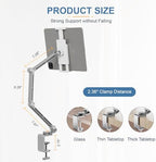 Houele Tablet Stand Holder for Desk iPad Stand Desk Mount, Silver - Image 4