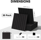 Large Cork Board for Walls 71" x 59",30 Pack 12"X12"Felt Bulletin Board Tiles with 240 Adhesive Tabs,Cork Board Alternative for Office Decor, Push Pin Board Wall Organizer- Black - Image 4