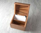 Ironwood Gourmet Acacia Wood Recipe Box with Divider Tabs, 2 Compartment, Single - Image 4