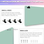 Green 2Pack Magnetic Board,17.5" x 11.4" Magnet Bulletin Board to Display Magnetic Notes, Poetry, Photos, Suitable for Wall, Refrigerator, Cabinet etc, Come with 4 Pcs Dual Lock Tape and Screws - Image 3
