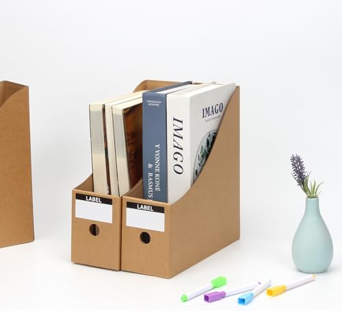 24 Pcs Cardboard Magazine File Holders Paper Magazine Book Bin Box - Image 6