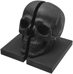 Heavy Duty Resin Skull Bookends, Gothic Shelf Desk Decor (Black) - Image 5