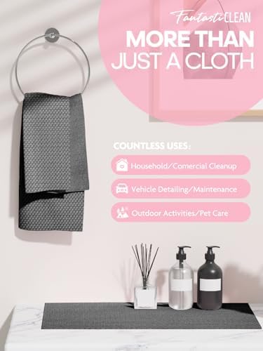 Fantasticlean Microfiber Cleaning Cloth Roll- 18'' x 12'', 36 Sheets (Grey) - Image 5