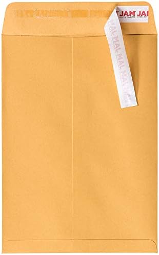 JAM PAPER 7 1/2 x 10 1/2 Open End Catalog Envelopes with Peel and Seal Closure - Brown Kraft Manila - 100/Pack - Image 2