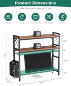 Desk Hutch Dorm with Adjustable Shelves and Side Pockets - Image 3
