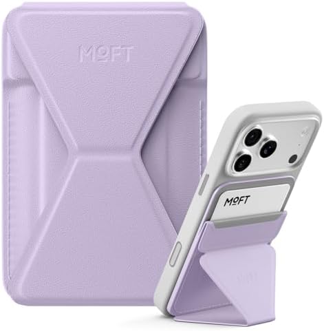 MOFT Magnetic Wallet Stand Compatible with iPhone 17/16/15/14/13/12 Series, Angle Adjustment & Magsafe Compatible MOVAS Phone Stand,Peony by MOFT