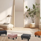Poofzy Small Foot Stool Ottoman, Velvet Ottoman Foot Rest with Legs, Rectangle Foot Rest for Couch, Footstools and Ottomans Small for Living Room and Entryway (Black) - Image 2