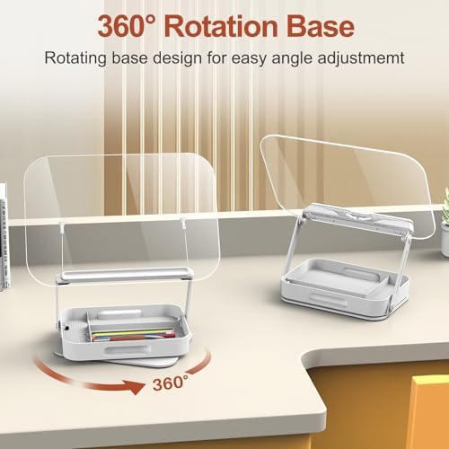 BYMECOST Acrylic Book Stand for Reading, Book Stand with Storage, White - Image 5