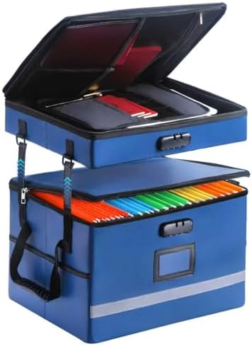 EXLIFBAG Fireproof File Organizer with Lock, 2 Layer by EXLIFBAG