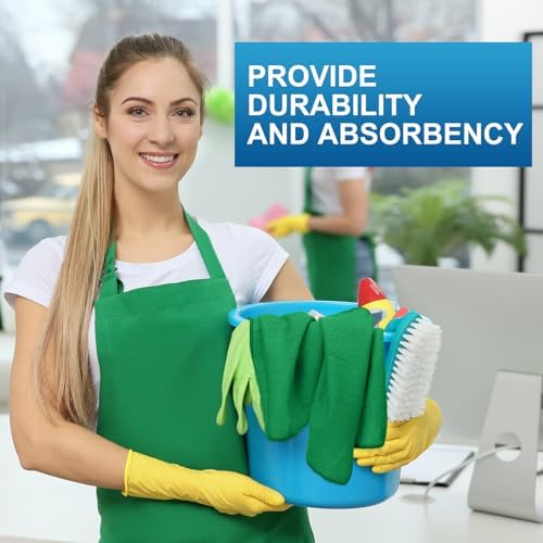Tenare 100 Pack 12'' x 12'' Microfiber Cleaning Cloths Reusable Cleaning Rags Bulk Microfiber Towels Softer Highly Absorbent Washcloths for House Kitchen Car Window(Green) - Image 4